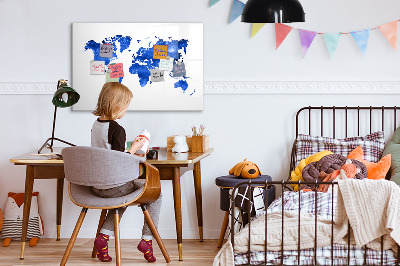 Popisovatelná magnetická tabule Mapa světa s místy, kde se daly pořídit fotografie