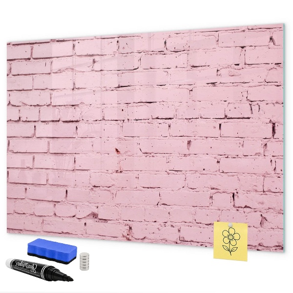 Popisovatelná magnetická tabule Růžová zeď s prostorem pro fotografie