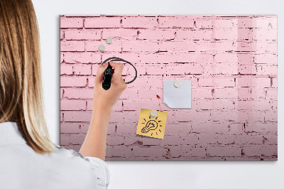 Popisovatelná magnetická tabule Růžová zeď s prostorem pro fotografie