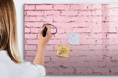 Popisovatelná magnetická tabule Růžová zeď s prostorem pro fotografie