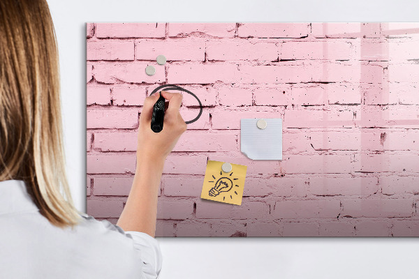 Popisovatelná magnetická tabule Růžová zeď s prostorem pro fotografie