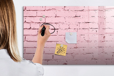 Popisovatelná magnetická tabule Růžová zeď s prostorem pro fotografie