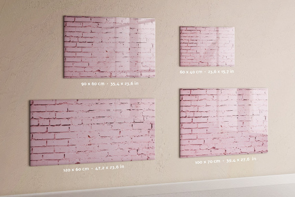 Popisovatelná magnetická tabule Růžová zeď s prostorem pro fotografie