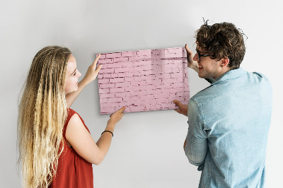 Popisovatelná magnetická tabule Růžová zeď s prostorem pro fotografie