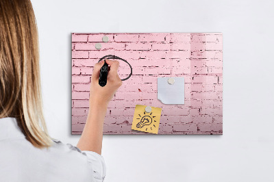 Popisovatelná magnetická tabule Růžová zeď s prostorem pro fotografie