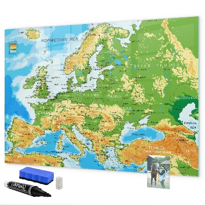 Magnetická psací tabule Mapa Evropy pro osobní vzpomínky