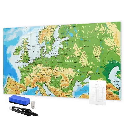 Magnetická psací tabule Mapa Evropy pro osobní vzpomínky