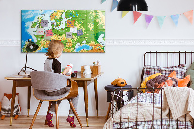 Magnetická psací tabule Mapa Evropy pro osobní vzpomínky