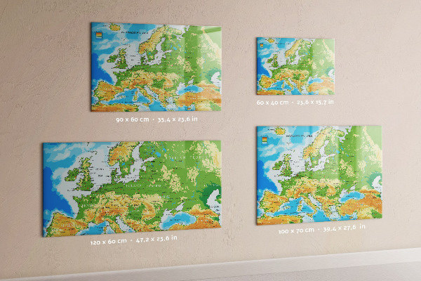 Magnetická psací tabule Mapa Evropy pro osobní vzpomínky