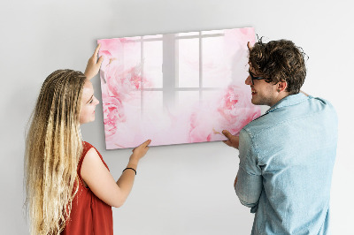 Popisovatelná magnetická tabule Romantické vzpomínky na růžovém pozadí