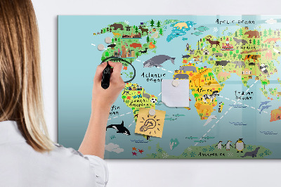 Popisovatelná magnetická tabule Mapa světa s místy, kde se daly pořídit fotografie