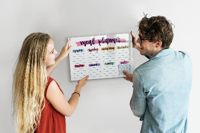 Popisovatelná magnetická tabule Denní plánovač jídelníčku
