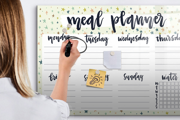 Magnetická psací tabule Plánovač jídelníčku na každý týden