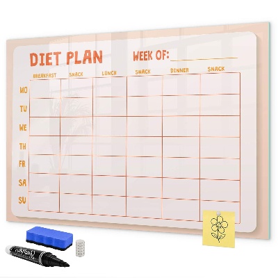 Magnetická psací tabule Dietní plán na celý týden