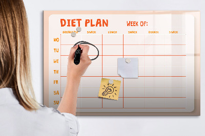 Magnetická psací tabule Dietní plán na celý týden