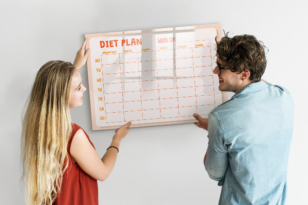 Magnetická psací tabule Dietní plán na celý týden
