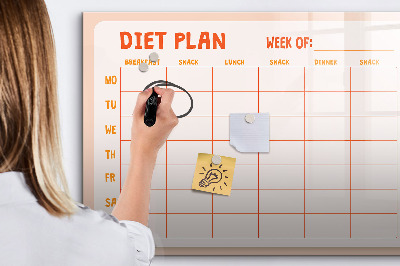 Magnetická psací tabule Dietní plán na celý týden