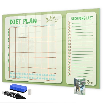 Popisovatelná magnetická tabule Dietní plán a nákupní seznam