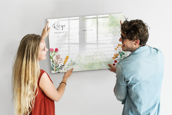 Magnetická psací tabule Kreativní nástěnka na recepty a vzpomínky