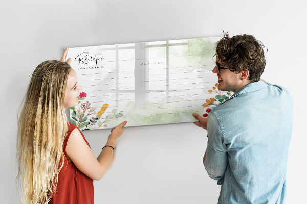 Magnetická psací tabule Kreativní nástěnka na recepty a vzpomínky