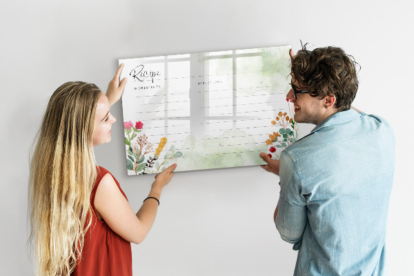 Magnetická psací tabule Kreativní nástěnka na recepty a vzpomínky