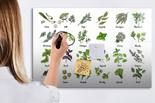 Magnetická psací tabule Bylinky a fotografie na jednom místě