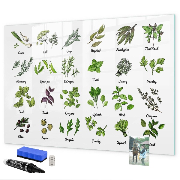 Magnetická psací tabule Bylinky a fotografie na jednom místě
