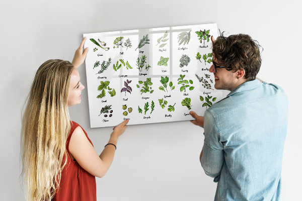 Magnetická psací tabule Bylinky a fotografie na jednom místě