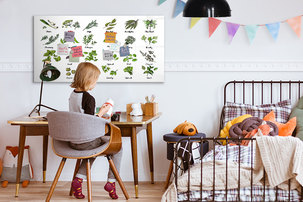 Magnetická psací tabule Bylinky a fotografie na jednom místě