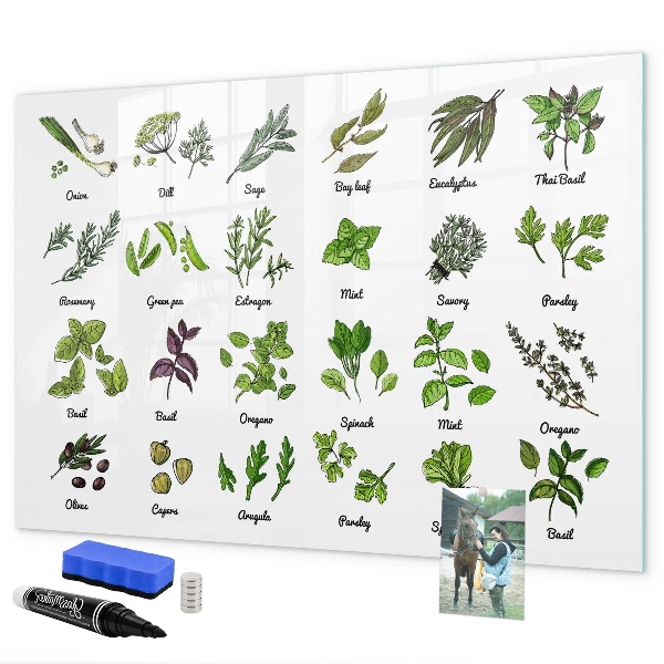 Magnetická psací tabule Bylinky a fotografie na jednom místě