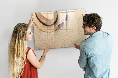 Popisovatelná magnetická tabule Letní vzpomínky na korkové tabuli