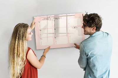 Magnetická psací tabule Týdenní diář s prostorem pro fotografie