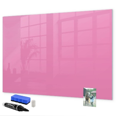 Popisovatelná magnetická tabule Růžová tabule na poznámky a fotografie