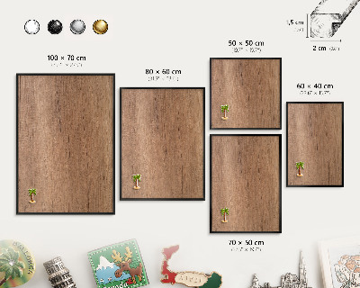 Ozdobné tabule na magnety v černém rámu Textura dřeva