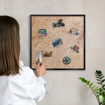 Ozdobné tabule na magnety v černém rámu Kamenná textura