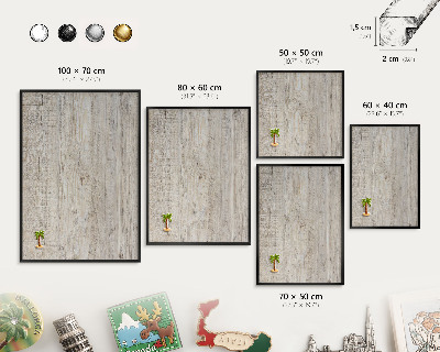 Tabule na magnety v rámech černé barvy Dřevěná textura