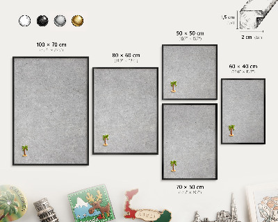 Tabule na magnety v rámech černé barvy Šedá textura