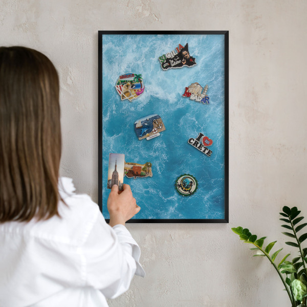 Tabule na magnety v rámech černé barvy Oceánské vlny