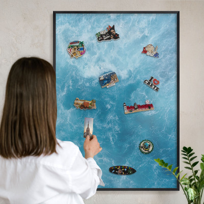 Tabule na magnety v rámech černé barvy Oceánské vlny