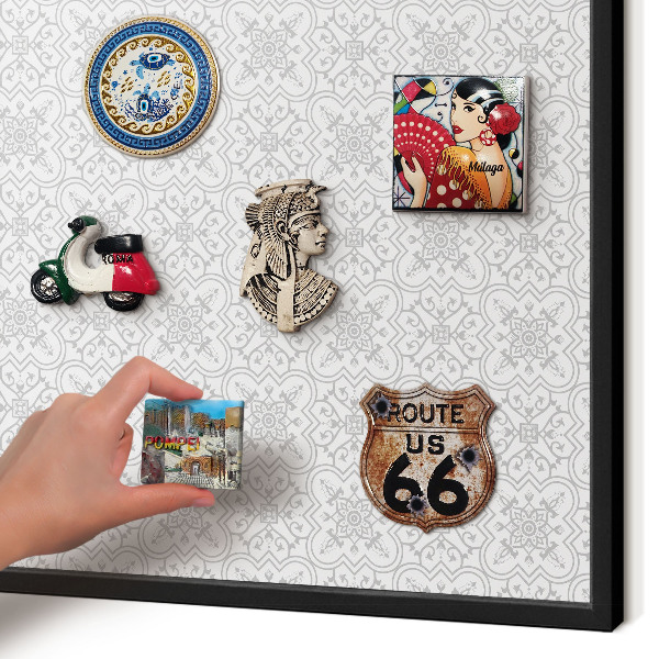 Ozdobné tabule na magnety v černém rámu Geometrická symetrie