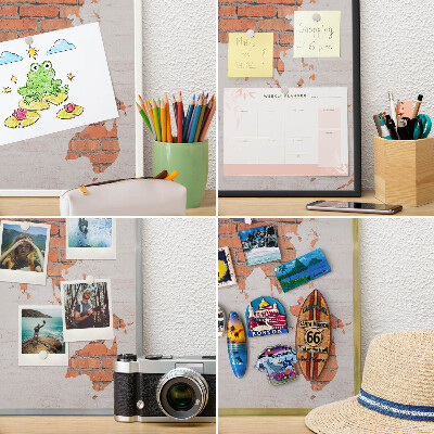 Ozdobné tabule na magnety v černém rámu Mapa cihel