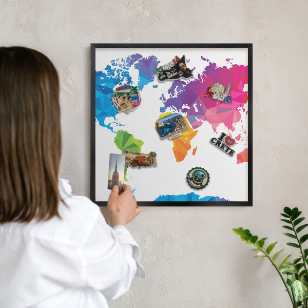 Tabule na magnety v rámech černé barvy Barevná mapa