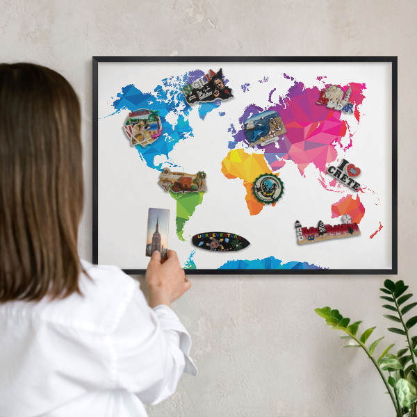 Tabule na magnety v rámech černé barvy Barevná mapa