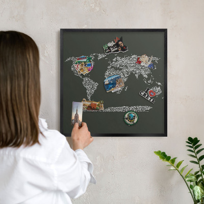 Ozdobné tabule na magnety v černém rámu Textová mapa
