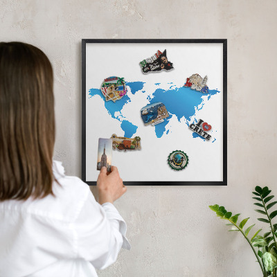 Tabule na magnety v rámech černé barvy Mapa světa
