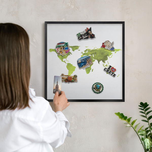 Tabule na magnety v rámech černé barvy Zelená mapa