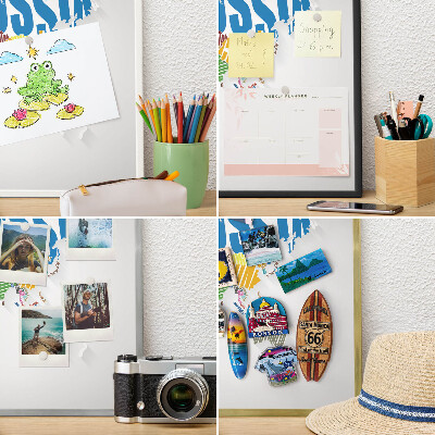 Ozdobné tabule na magnety v černém rámu Barevná mapa