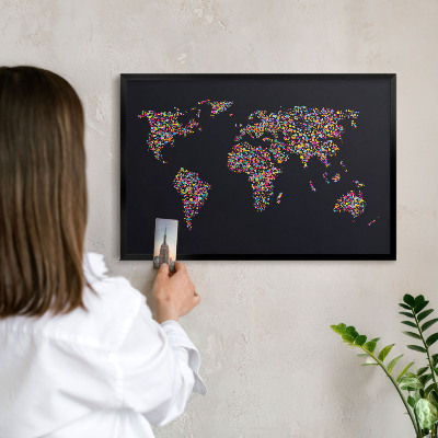 Tabule na magnety v rámech černé barvy Barevná mapa