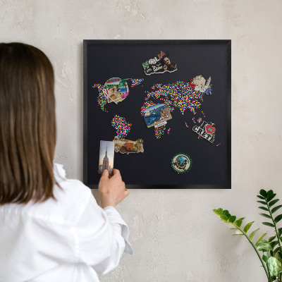 Tabule na magnety v rámech černé barvy Barevná mapa