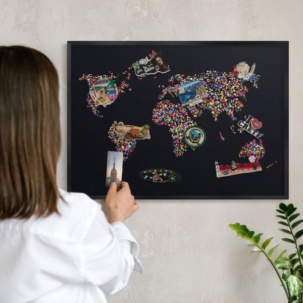 Tabule na magnety v rámech černé barvy Barevná mapa